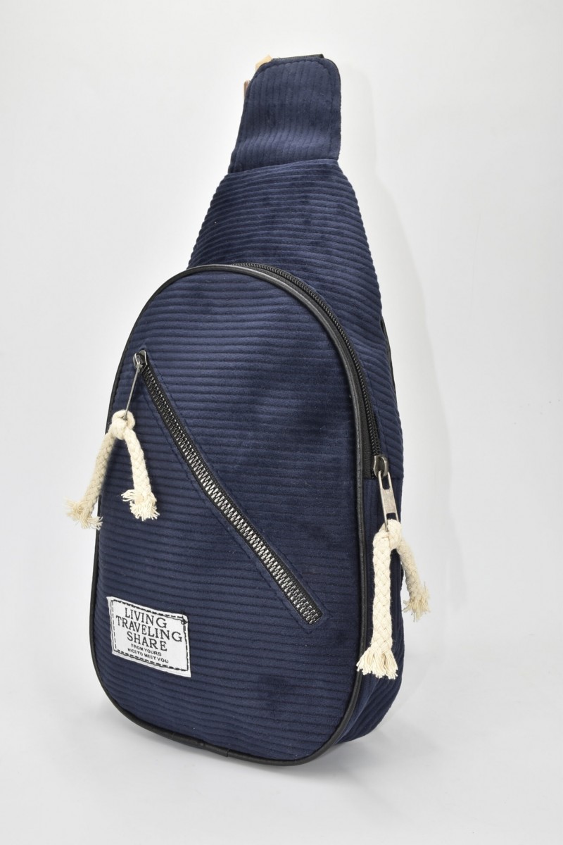 David Polo Unisex Freebag Velvet Δύο Διαμερισμάτων Navy Blue