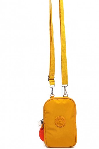 Mega Bag Γυναικείο Πορτοφόλι & Θήκη Τηλεφώνου με λουράκι με δύο θήκες Κίτρινο