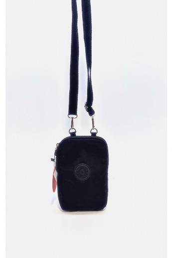 Mega Bag Γυναικείο Πορτοφόλι & Θήκη Τηλεφώνου με λουράκι με δύο θήκες Μαύρο