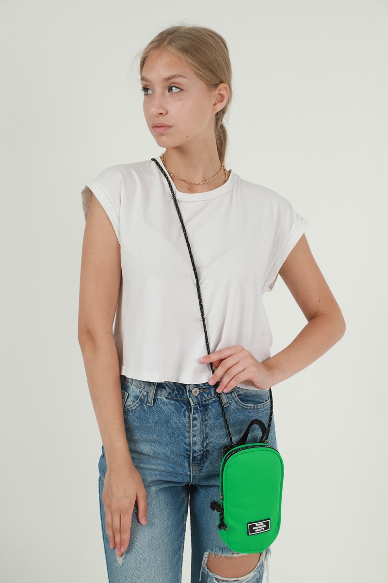 Shaka mini Τσάντα Χιαστί με λουράκι από σχοινί Πράσινο