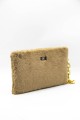 Silver Polo Camel Βελούδινη Clutch Τσάντα μονής θήκης