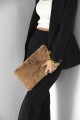 Silver Polo Camel Βελούδινη Clutch Τσάντα μονής θήκης