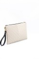 Silver Polo V-Μοτίβο Μπεζ Clutch τσάντα μονής θήκης