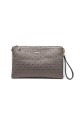 Silver Polo Πλατίνα ανάγλυφο Clutch τσάντα μονής θήκης με λουράκι χειρός