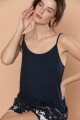 Πιτζαμα Γυναικεια Viscose  Με Σορτσακι Navy Blue  - S