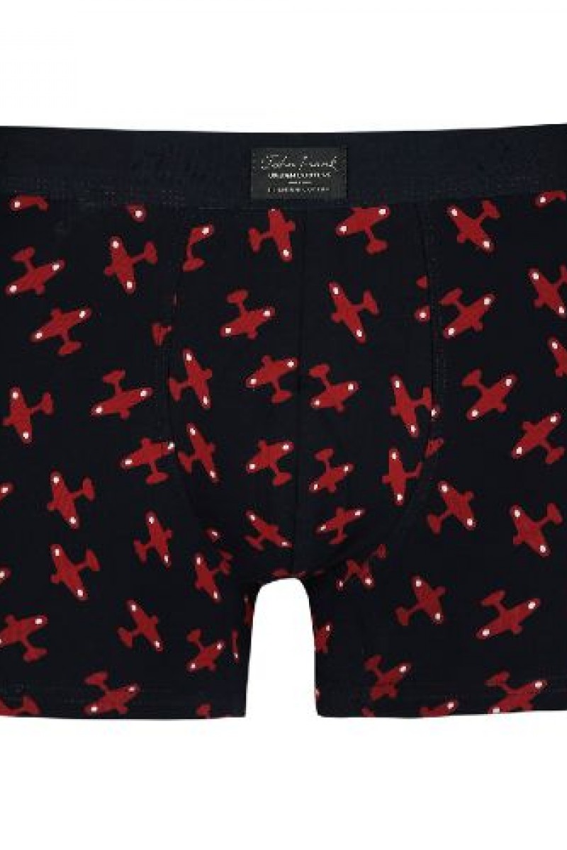 Boxer John Frank Plane Premium Cotton Μπορντώ XL