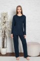 Πιτζαμα γυναικεία Viskoz Baki Collection Blue PouaD Navy Spotted M