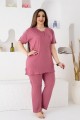 Πιτζαμα γυναικεία Viskoz Baki Collection Pink Poua Ροζ Πουά XXL