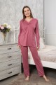 Πιτζαμα γυναικεία Viskoz Baki Collection pink poua v neck Vizon M