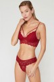 Σετ Bralette Με Εσωρουχο Δαντελενιο Henna Μπορντώ 85-L