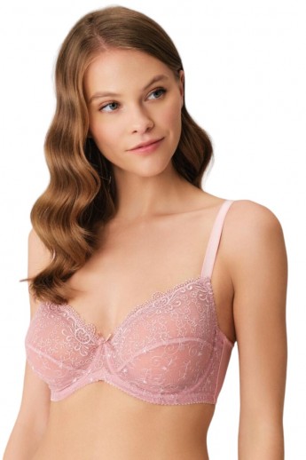 Σουτιέν γυναικείο Anil Non-Push Up Lace Minimizer Bra  Ροζ Ανοιχτό 70E