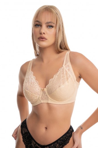 Σουτιεν Plus Size Χωρις Ενισχυση Μαλακο Cup Norddiva Μπεζ 95C